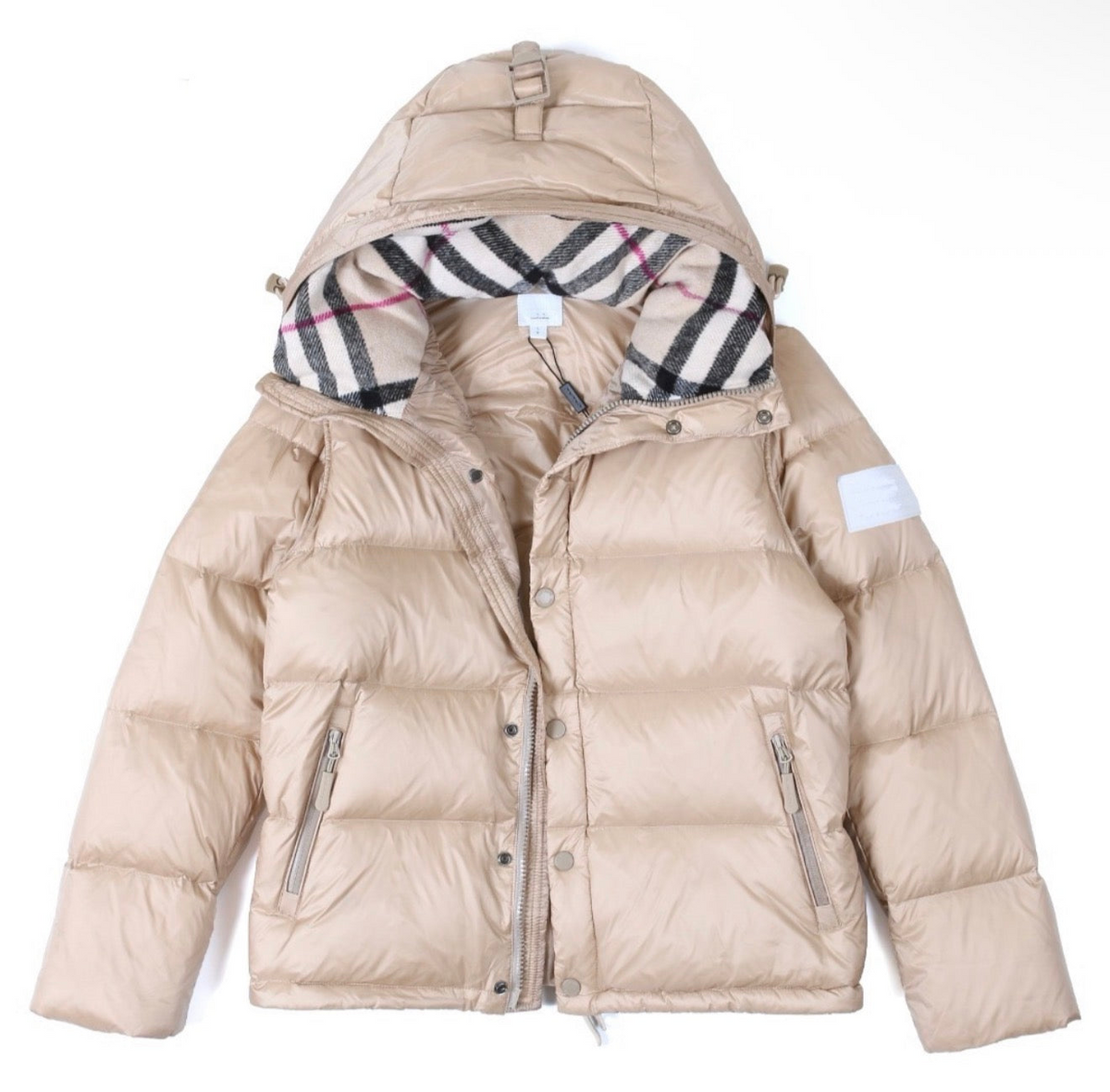 CHECKERED DETACHABLE COAT BEIGE