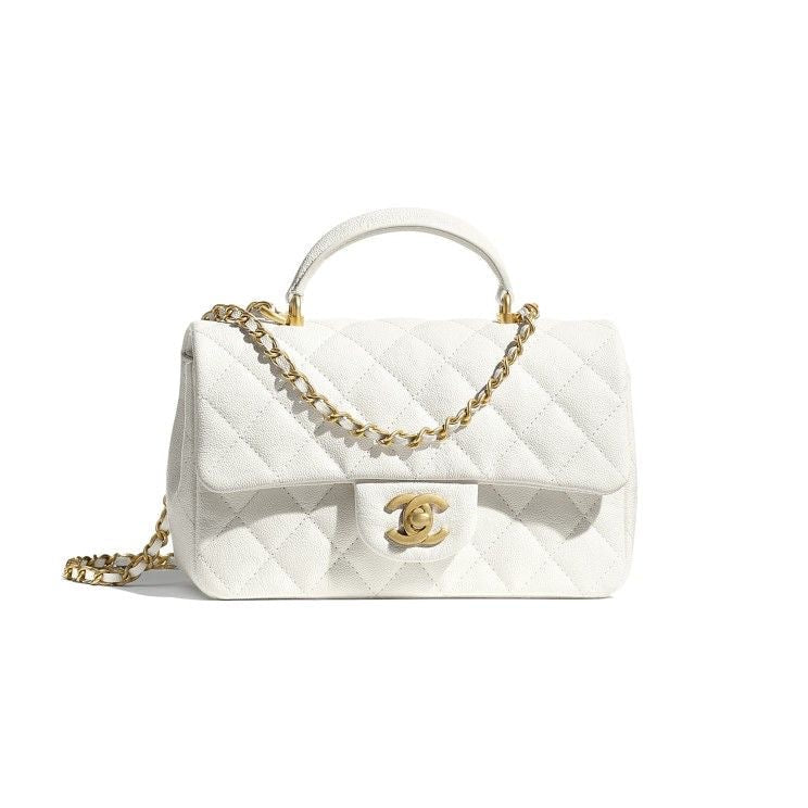 WHITE HANDLE SMALL BAG
