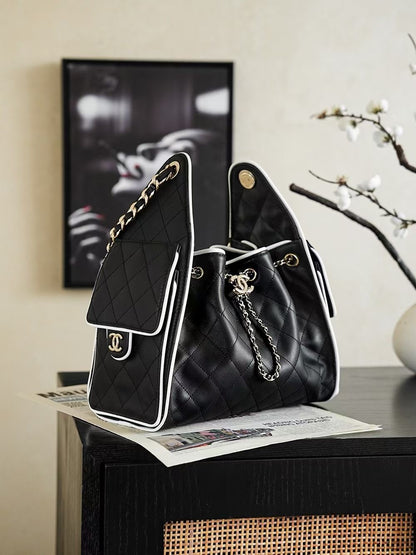 PREMIUM QUALITY LEATHER CARGO 25 BLACK/WHITE