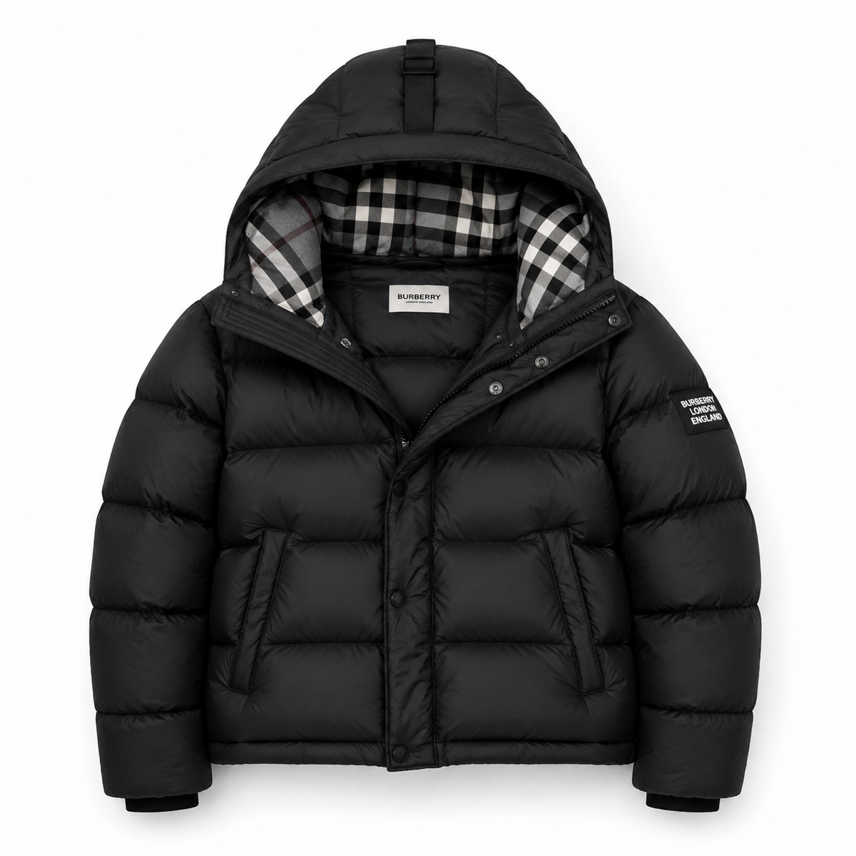 CHECKERED DETACHABLE COAT BLACK