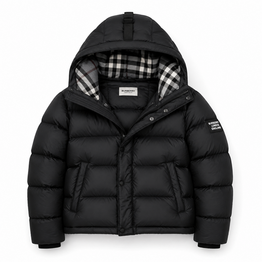 CHECKERED DETACHABLE COAT BLACK