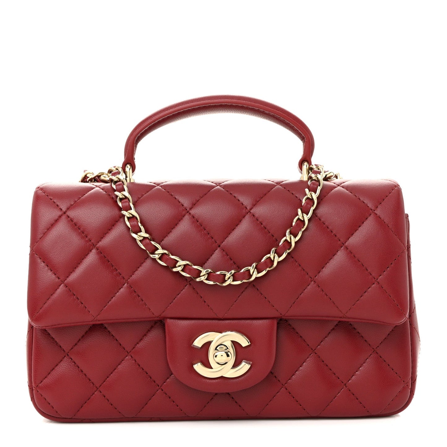 WINE RED HANDLE SMALL BAG